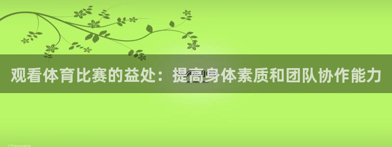 球迷体育ufc：观看体育比赛的益处：提高身体素质和团队协作能力